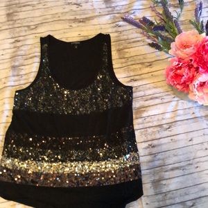 Express sequins black tank